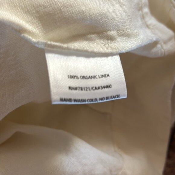 [New] Eileen Fisher (S) Ivory-White Organic Linen Sequined Cami Tank Top - Picture 7 of 8